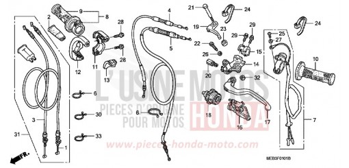 LEVIER DE GUIDON/COMMUTATEUR/CABLE (CRF450R4,5,6,7,8) CRF450R5 de 2005
